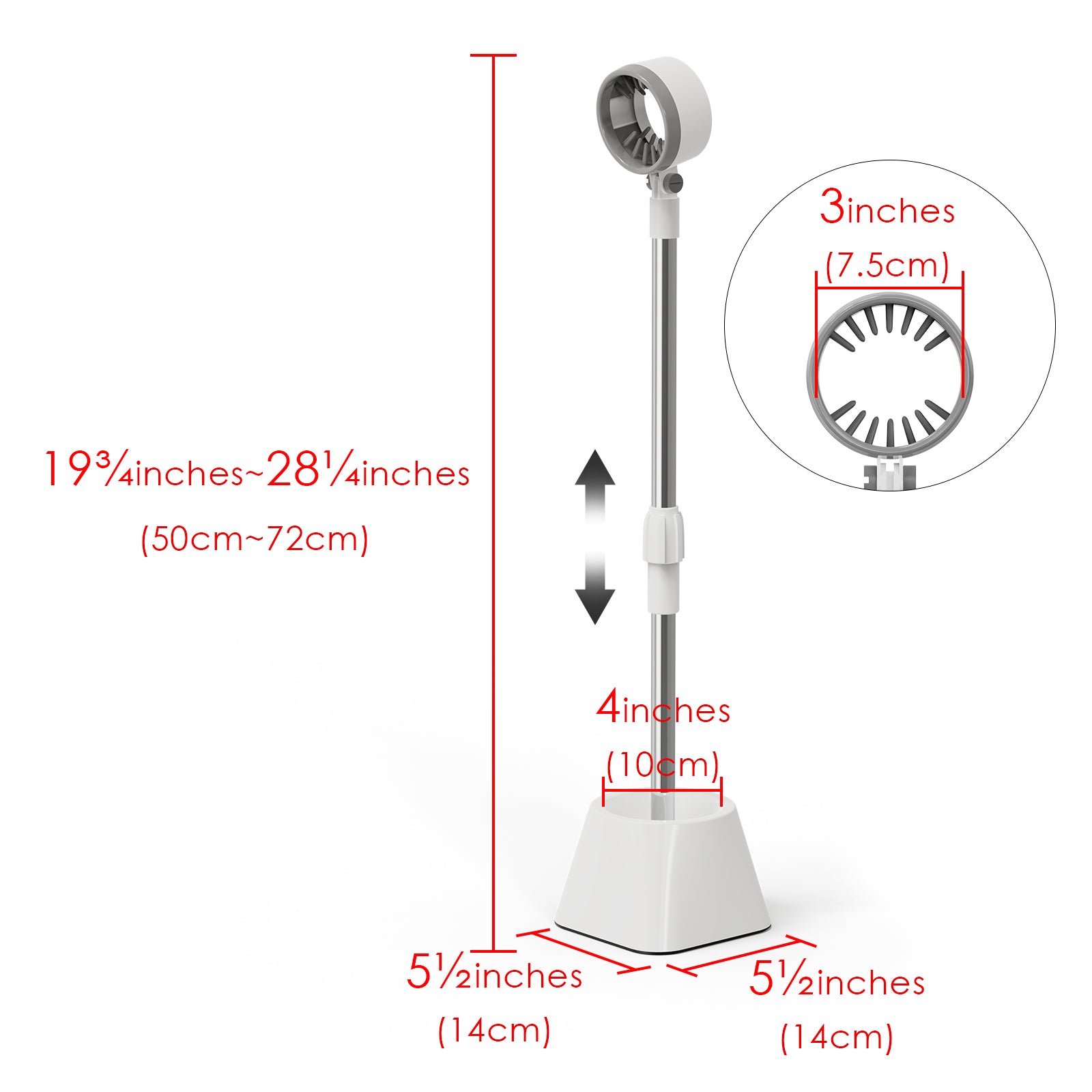 Linkidea Hair Dryer Styling Stand Hands-Free, Adjustable Height Lazy Blow Dryer Holder, 180 Degrees Rotating Hair Dryer Rack with Heavy Base for Home Salon