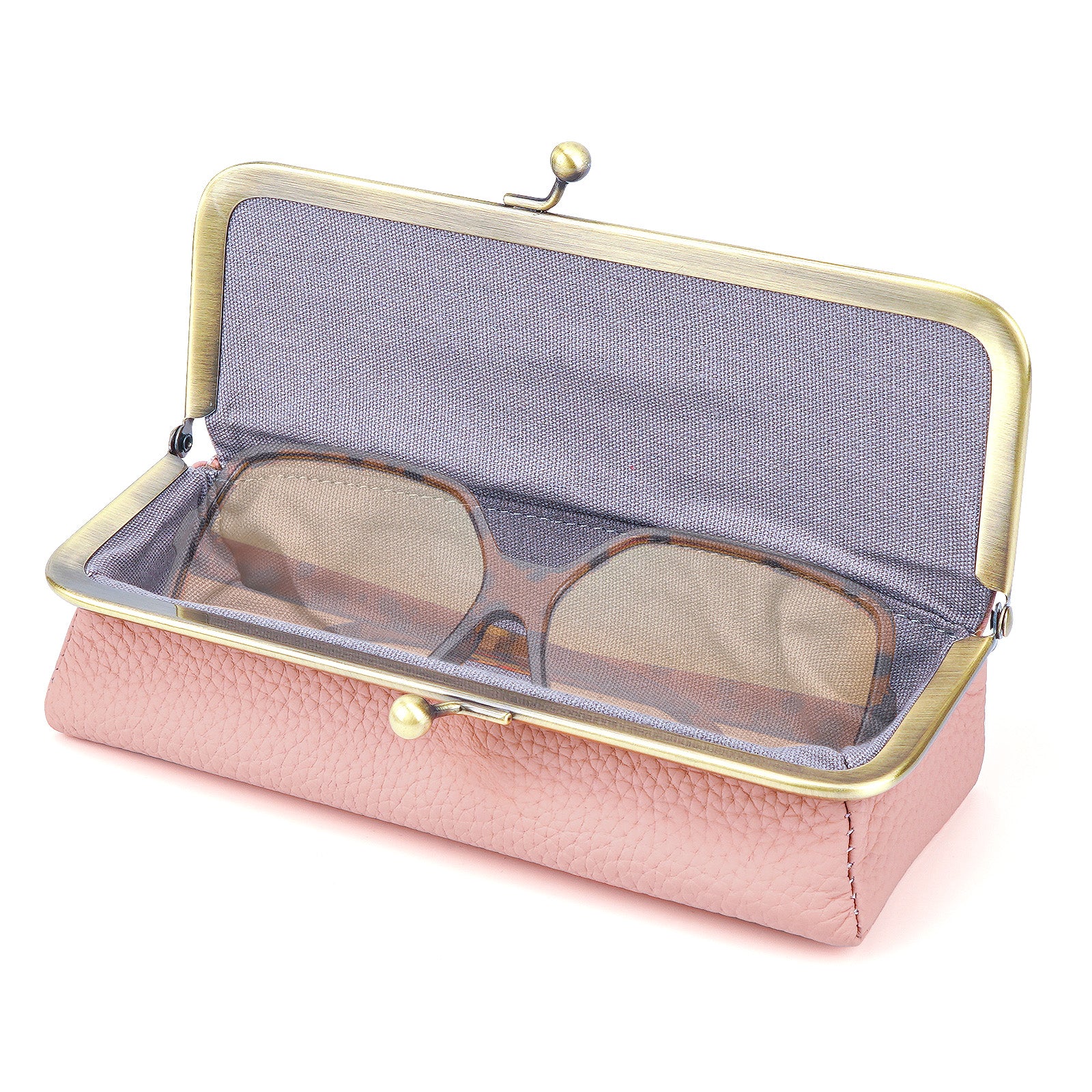 Extra Large Sunglasses Pouch Case, Pink Vegan Leather Shades Organizer Soft Bag Compatible with Rayban RBR0501S RB3549 RB4374 QUAY Versace VE4395