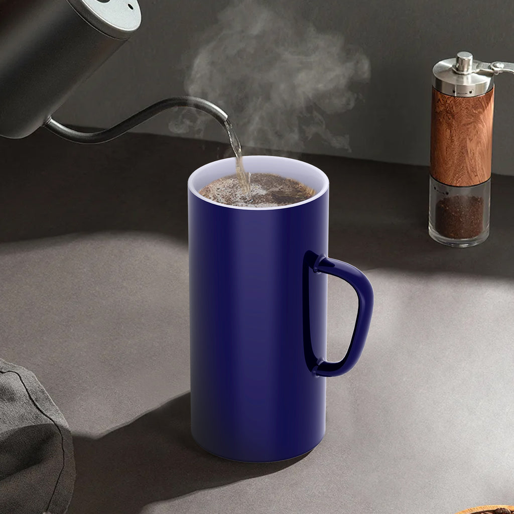 Linkidea 40oz Oversized Coffee Mugs for Office and Home, Extra Large Ceramic Cup with Handle, Heavy Tea Cup Large Capacity Drinking Teacups Gift for Friends, Navy Blue
