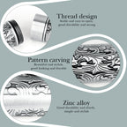 Linkidea Zinc Alloy Vintage Stripe Pattern Cigar Holder Case, Men's Airtight Single Tube, Portable Travel Cigar Case Compatible with 50 Ring Gauge Cigars (Silver)