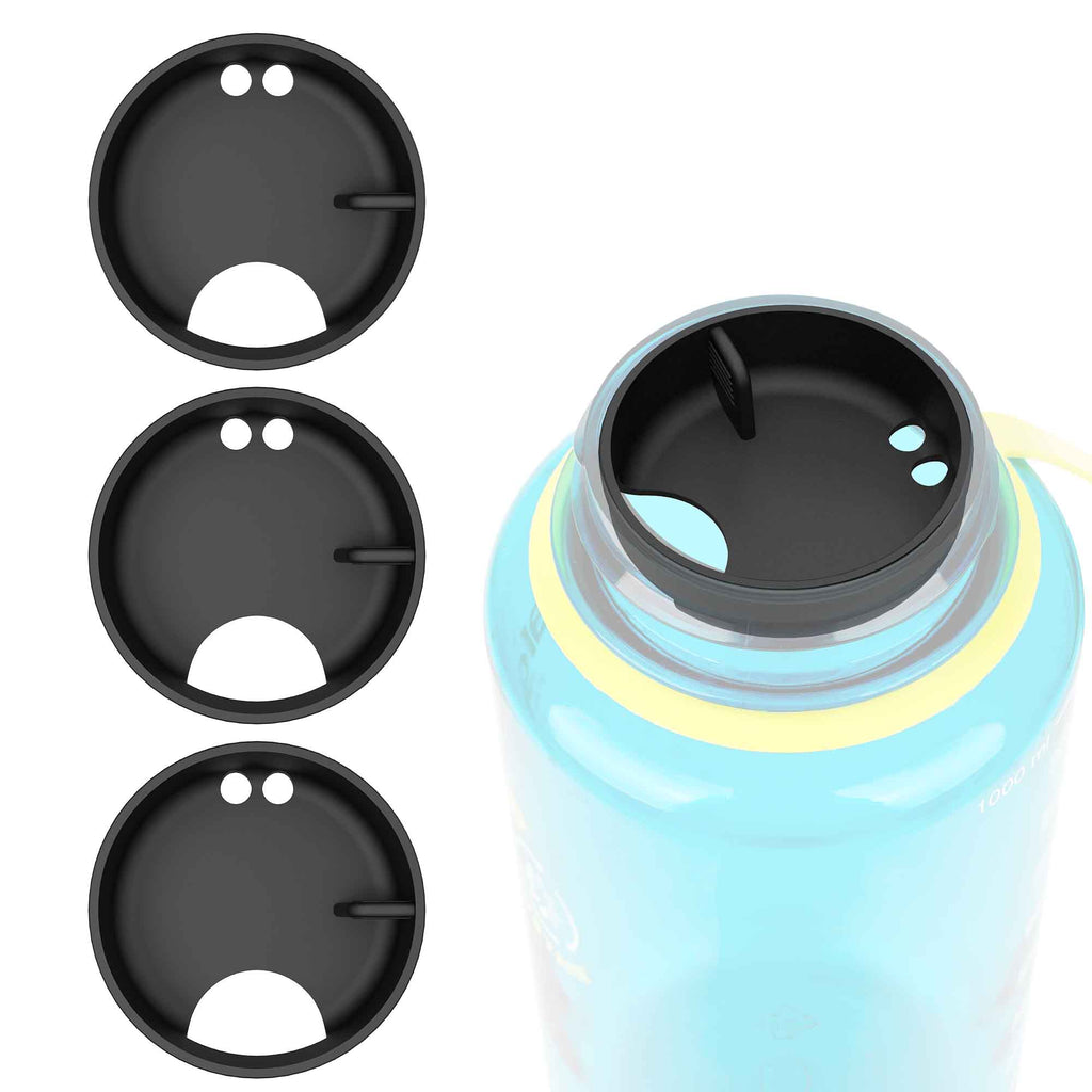 Linkidea 4 Pack Water Bottle Silicone Splashguard Compatible with Nalgene Sustain Wide Mouth 32oz, Anti-Spill Splash Guard for Wide-Necked Bottles with 53mm Opening, Waterbottle Easy Sipper