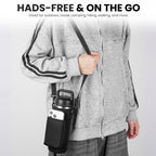 Linkidea Water Bottle Carrier with Shoulder Strap Compatible with YETI Rambler Bottle 18oz, Yonder 600ml/20oz, Insulated Waterbottle Sling Bag Holder with Phone Pocket (Black)