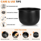 Linkidea Rice Cooker Aluminum Alloy Inner Pot Compatible with Tiger JBV-A18U-W, COSORI CRP-R501IP-KUS, Dishwasher Safe, Replacement Bowl