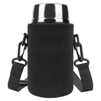 Linkidea Thermal Jar Holder, Insulated Lunch Bag with Shoulder Strap, Suitable for Office Work, Outdoor Picnics, Compatible with 24 oz THERMOS, Serlium, Bidakid, Blockhutte (Black)