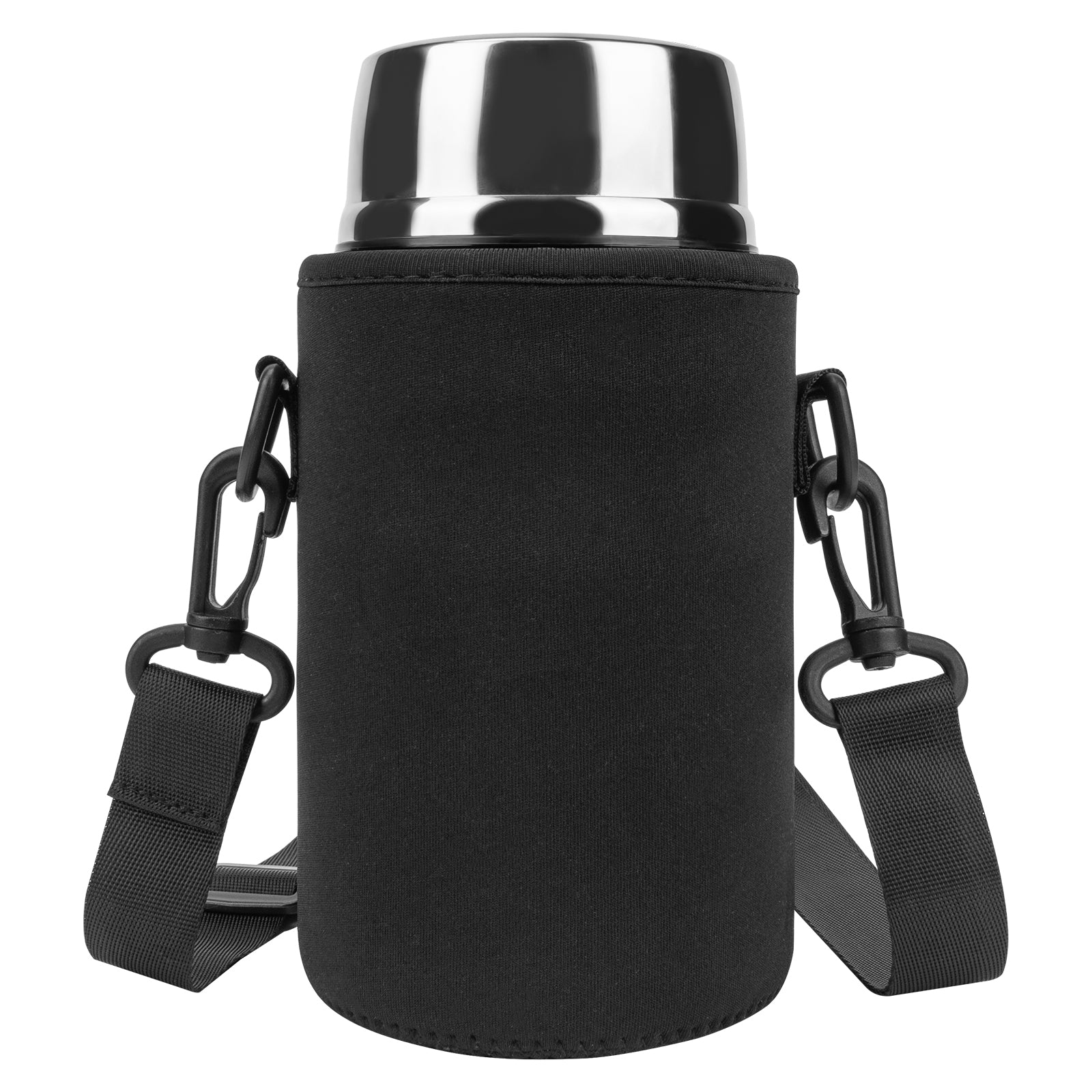 Linkidea Thermal Jar Holder, Insulated Lunch Bag with Shoulder Strap, Suitable for Office Work, Outdoor Picnics, Compatible with 24 oz THERMOS, Serlium, Bidakid, Blockhutte (Black)
