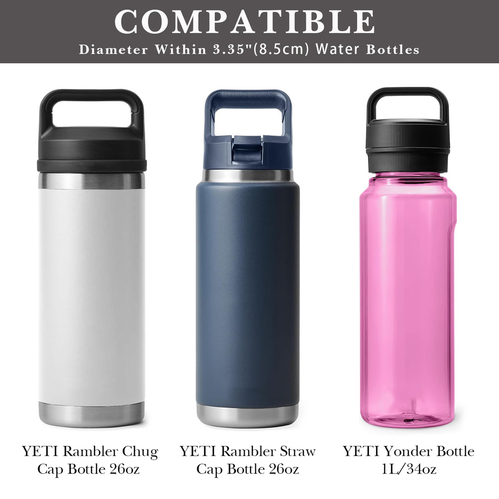 Linkidea Water Bottle Carrier with Strap Compatible with YETI Rambler Bottle 26oz/36oz, Waterbottle Sling Bag Holder with Shoulder Strap, Black