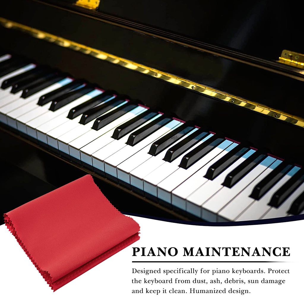 Linkidea Piano Keyboard Anti Dust Key Cover, Fabric Key Cover Cloth Soft Dustproof for 88 Keys Acoustic & Digital Piano and Electronic Keyboard (Red)