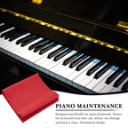 Linkidea Piano Keyboard Anti Dust Key Cover, Fabric Key Cover Cloth Soft Dustproof for 88 Keys Acoustic & Digital Piano and Electronic Keyboard (Red)
