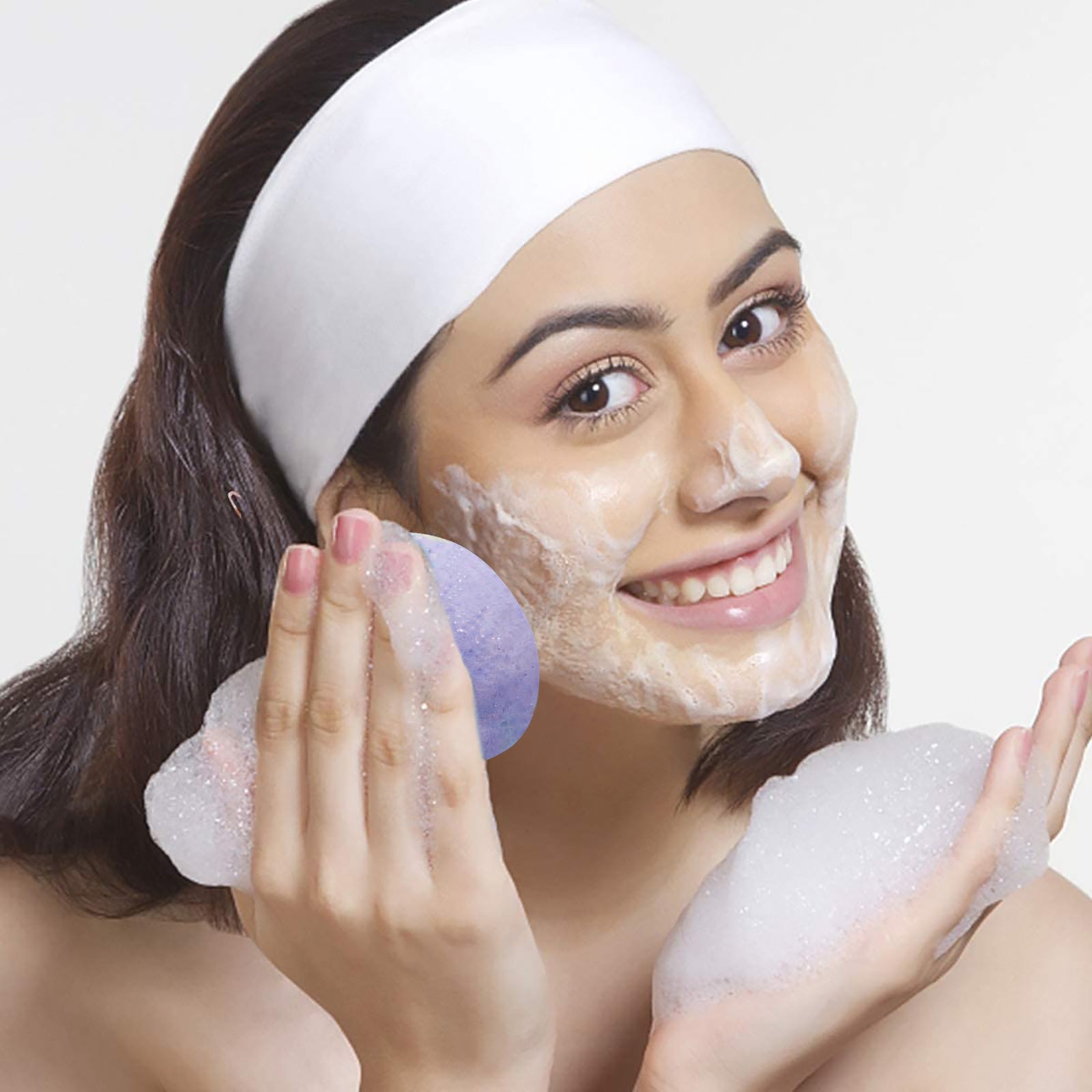 Linkidea 6 Pack Konjac Facial Sponges, Gentle Face & Body Scrubber for Deep Cleansing and Exfoliating, Washing Puff for Makeup, Shower