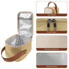 Linkidea Insulated Food Jar Bag, Thermal Snack Bag, Lunch Cooler Bags for Food Jar, Suitable for Office Work, Outdoor Picnics, Compatible with THERMOS 24 oz (Khaki)