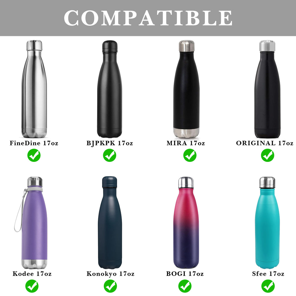 Linkidea Neoprene Water Bottle Carrier with Strap Compatible with S ORIGINAL, Koodee, MIRA 17oz Cola Shaped Bottle, Insulated Waterbottle Sling Bag Holder with Shoulder Strap, Black