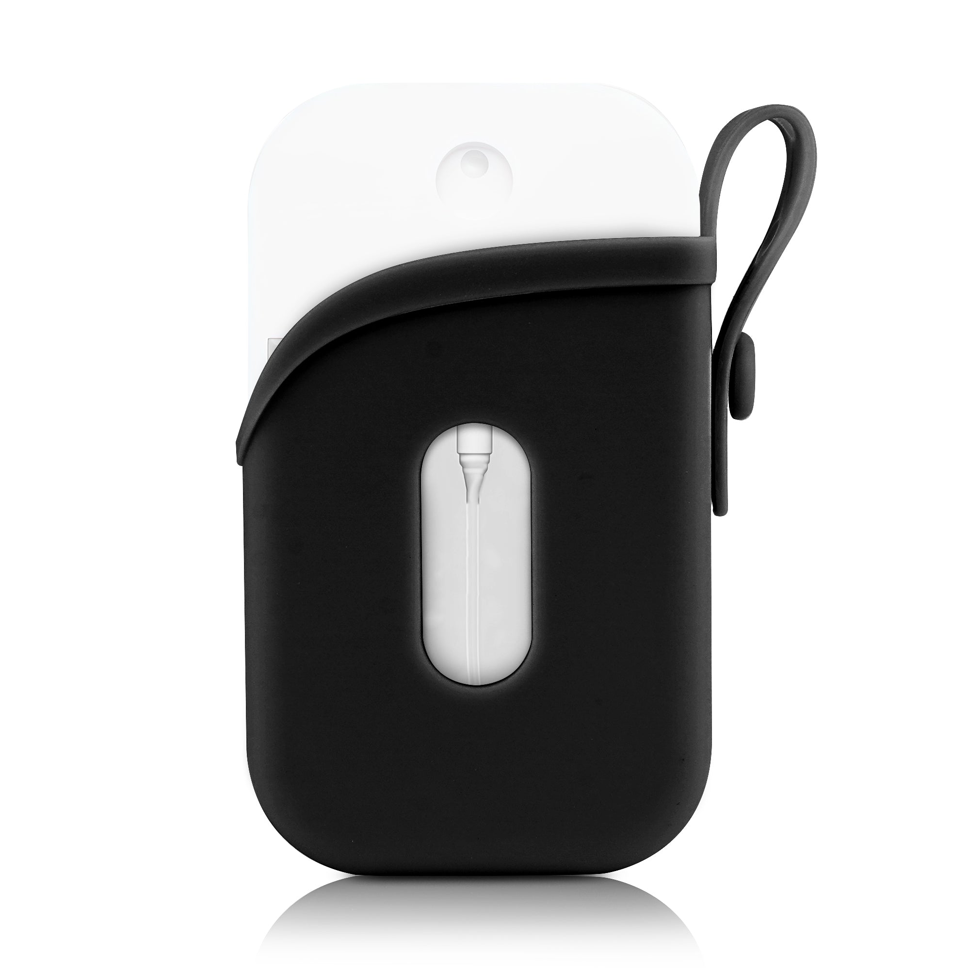 Linkidea Silicone Sanitizer Storage Case, Portable Travel Accessories, Exact Size of Container Compatible with 1 FL OZ Touchland, Fashion Accessory with Belt Fits Daily Use (Black)