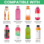 Linkidea 2 Pack Disposable Water Bottle Sleeve Compatible with 16.9 Fl Oz PRIME Hydration, BODYARMOR, Gatorade Fit, Insulated Neoprene Plastic Sports Drink Cover with Lockable Zipper, Black