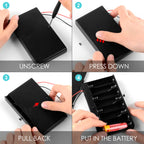 Linkidea 12v Battery Case with Switch, 8 x AA 12V Batteries Holder Box with Wired Leads and On/Off Switch (2 Pack)