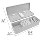 Linkidea Double Layer Battery Organizer Storage Case with Tester, Holds 41 AA, 55 AAA, 19 Button Cells, Large Capacity Portable Battery Caddy (Grey)