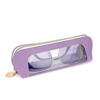 Extra Large Sunglasses Pouch Case, Vegan Leather Clear Sun Glasses Organizer Soft Bag Compatible with RB3026 RB3025 RB3689 FT0783 FT0783 FT0965 GG1422S GG1440S (XXL, Purple)