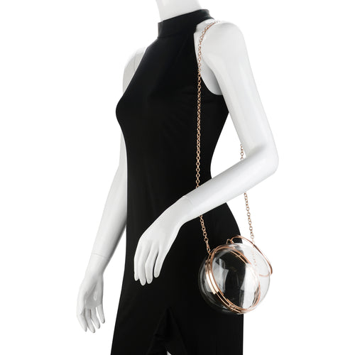 Acrylic Round Clear Bag, Small Evening Clutch Purse for Women, Mini Transparent Stadium-Approved Crossbody Bag for Concert (Not Compatible with Phone)