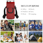 Linkidea Tumbler Carrier with Strap Compatible with YETI Rambler Tumbler 20oz, IRON °FLASK Classic Tumbler 2.0 20/24oz, Coffee Mug Sling Bag Holder, Shoulder Strap with Pocket, Red