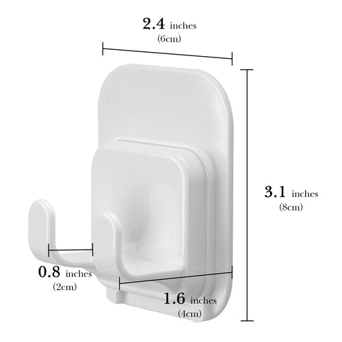Linkidea 2 Pack Adhesive Wall Mount Razor Holder, Razor Hook for Cartridge Razors and Shower Accessories, Compatible with Gillette Fusion5 Power, GilletteLabs with Exfoliating Bar (White)