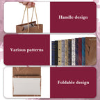 Linkidea 12 Pcs Luxury Wine Gift Bag, Paper Wine Tote with Handle for Gifting, Business, Festive Occasions (Multi-Color)