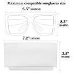 Linkidea Oversized Sunglasses Pouch, Large Frame Glasses Pouch for Sunglass, Eyeglasses Travel Bag Compatible with Rayban Rectangular/Aviator Max/Old Aviator/Various Brand Models (White)