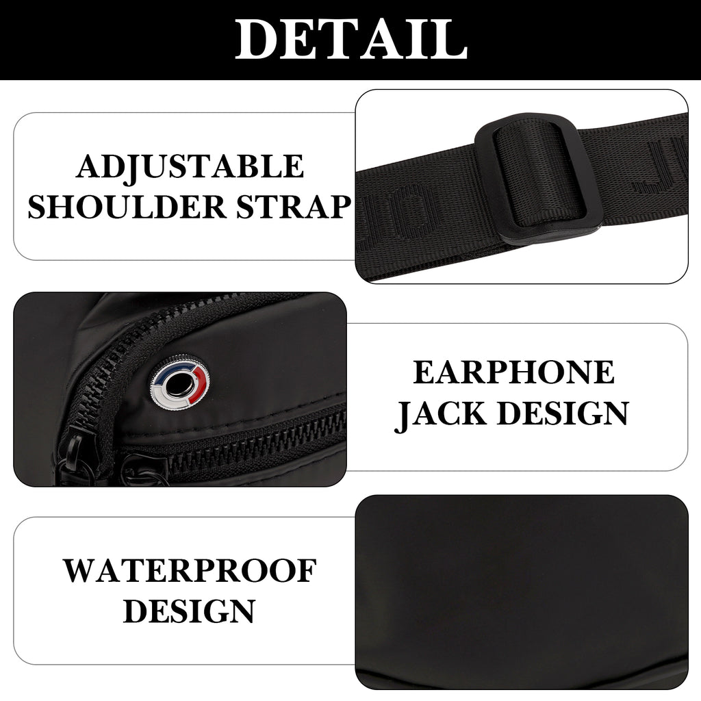 Linkidea Water Bottle Carrier with Strap Compatible with Nalgene Sustain Tritan 48oz, CamelBak, Thick Sports Waterbottle Sling Bag Holder, Shoulder Strap with Phone Pocket, Black