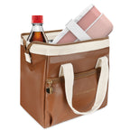 Linkidea Lunch Bag for Women, Portable Lunch Tote with Strap and Zipper, Insulated Lunch Bag Fits Work or Travel, Compatible with Bentgo Classic, Amathley, LOVINA Lunch Boxes (Brown)