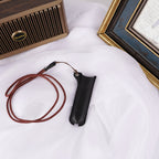 Linkidea 2 Pack Vegan Leather Mini Portable Lanyard Case, Anti-Lost Storage Pouch, Compatible with Small Electronic Pens (Black)