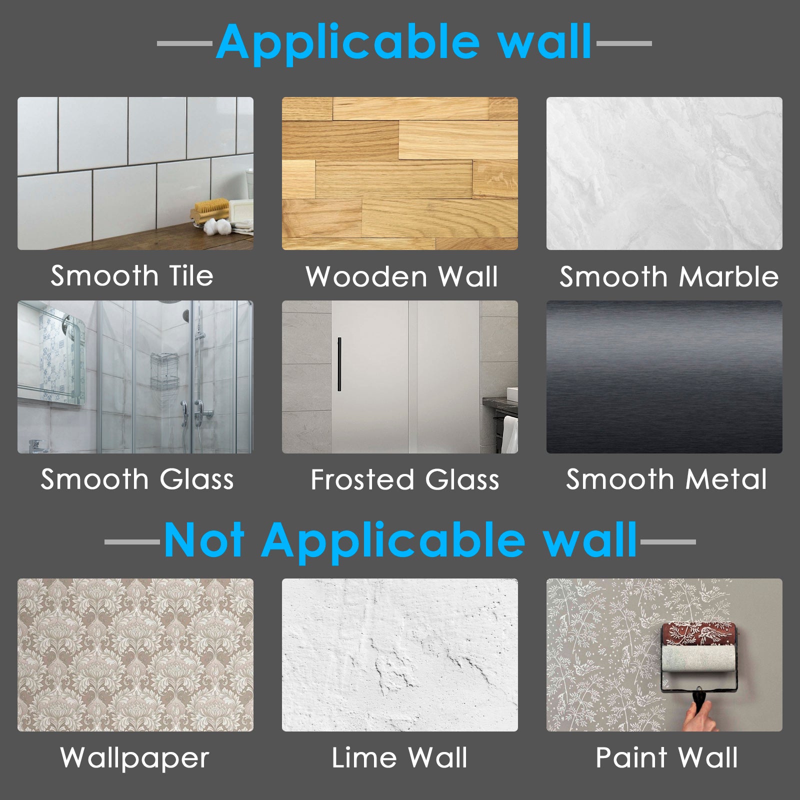 Linkidea Hair Dryer Holder Wall Mount, Self-Adhesive Bathroom Blow Hair Dryer Holder Organizer Compatible with Dyson and Most Hair Dryers