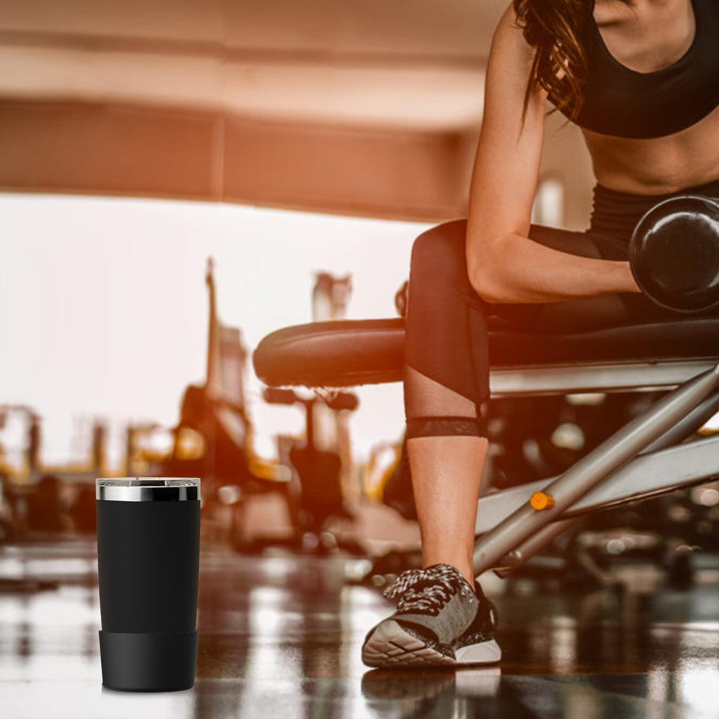 Linkidea Water Bottle Boot Compatible with YETI Rambler Travel Mug 20oz/30oz, Tumbler 20oz/30oz, Silicone Anti-Slip Water Bottle Bottom Sleeve Cover Protector (Black / 2 Pack)