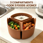 Linkidea 3-Compartment Silicone Rice Cooker Divider Insert Compatible with Zojirushi NL-AAC10, NS-TSC10, NS-WPC-10, NS-WAC10, Partition Tray for Separate Cooking, Dishwasher Safe