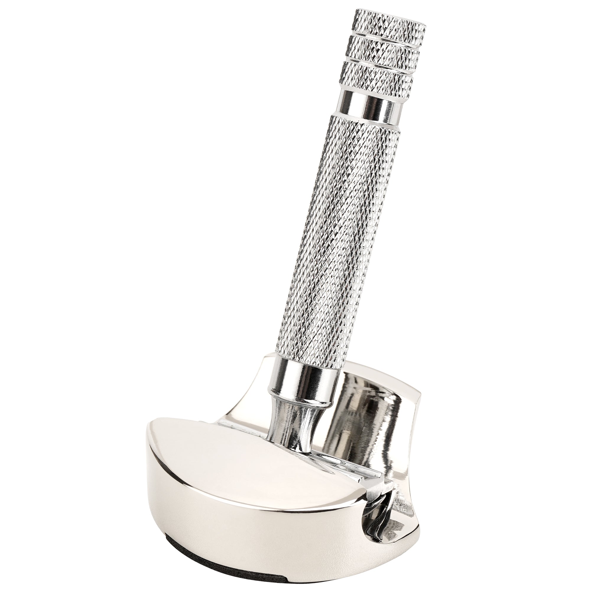Linkidea Stainless Steel Shaver Holder, Men's Razor Holder with Anti-Slip Pad, Razor Stand Compatible with Merkur, Parker, Vikings Blade, Rockwell Most of Manual Razor (Nickel Color)