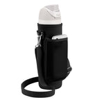 Linkidea Water Bottle Carrier with Shoulder Strap Compatible with Owala FreeSip Bottle 24oz, Waterbottle Sling Bag Holder with Mesh Phone Pocket, Black