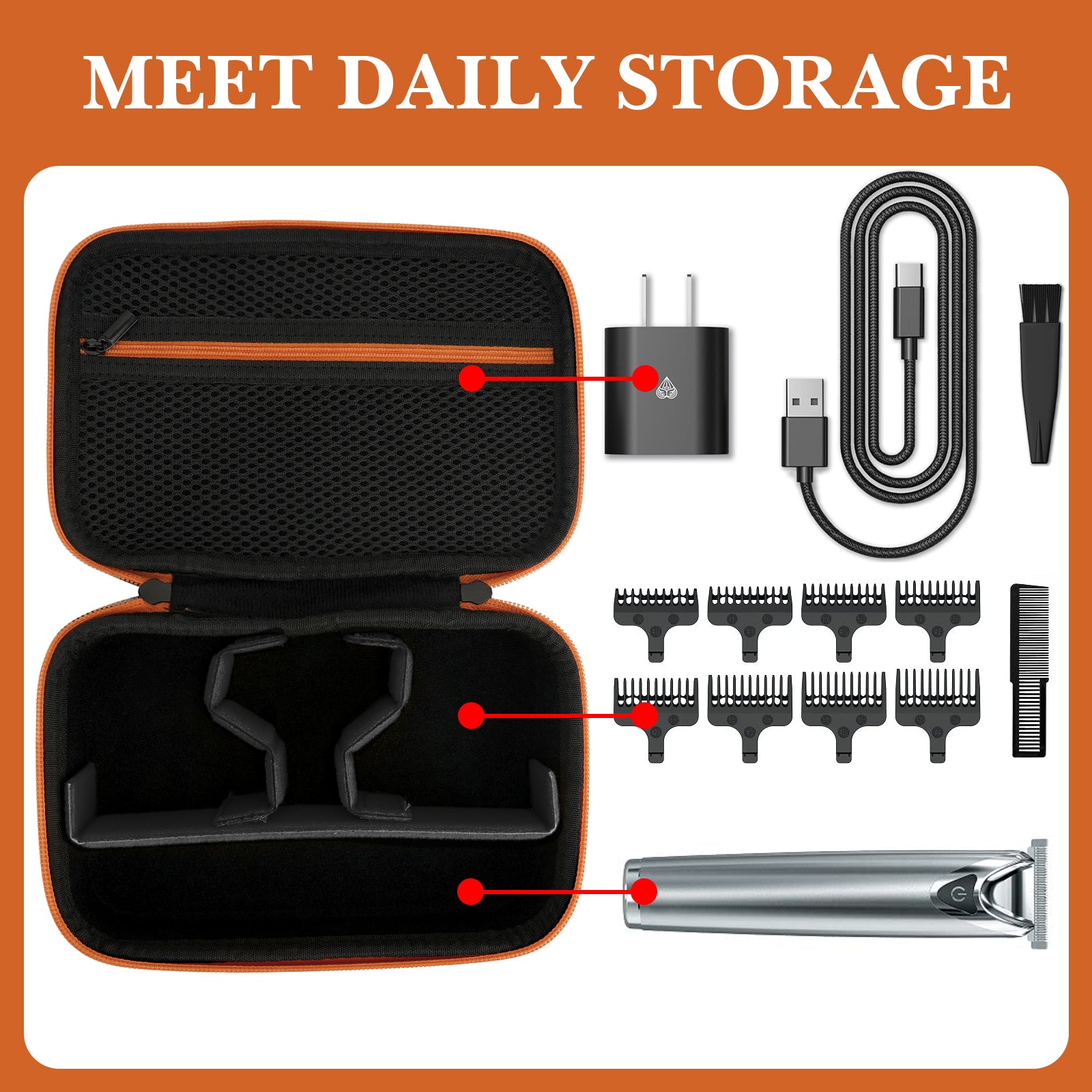 Linkidea Men's Body Trimmer Travel Case, Compatible with Philips Multigroom Series 5000, 7000, BG3740/40, MG7910/49, MG5910/49, Beard Trimmer Grooming Travel Storage Case (Black)