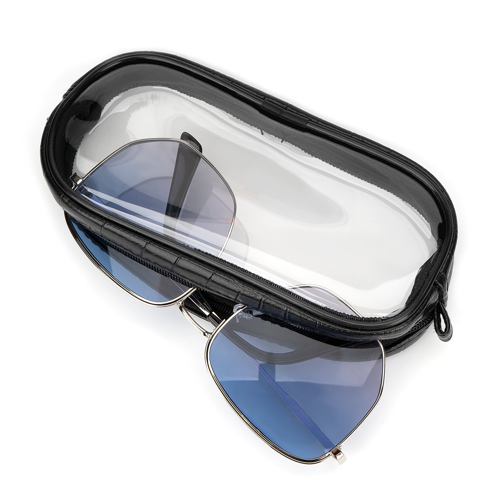 Linkidea Oversized Sunglasses Pouch, Large Frame Glasses Pouch for Sunglass, Eyeglasses Travel Bag Compatible with Rayban Aviator Large Metal/Rectangle/Jackie Ohh II Butterfly