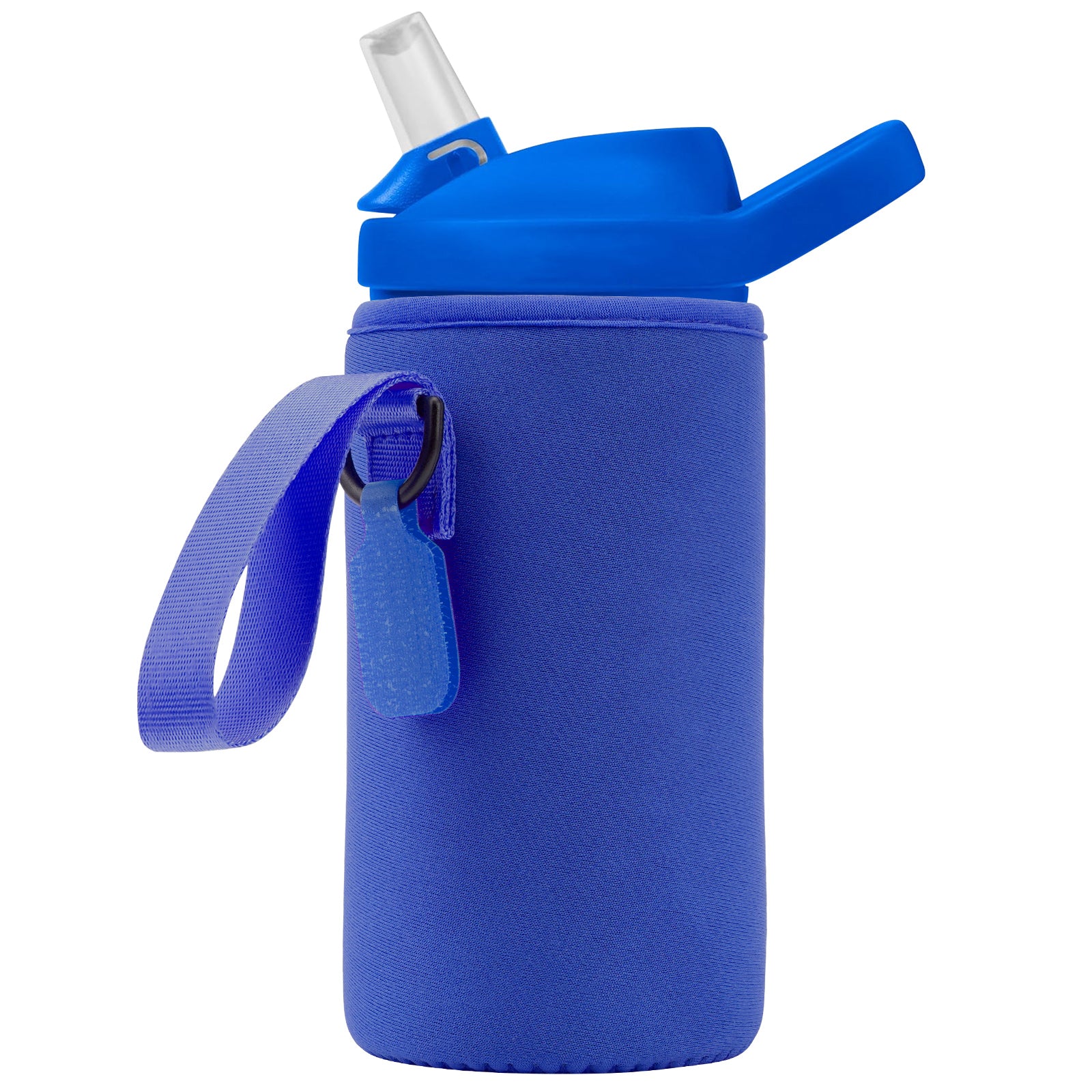 Linkidea Water Bottle Sleeve Compatible with CamelBak Eddy+ Tritan 14oz, Steel 12oz Kids Bottle, Waterbottle Holder Bag with Name Tag, Navy Blue