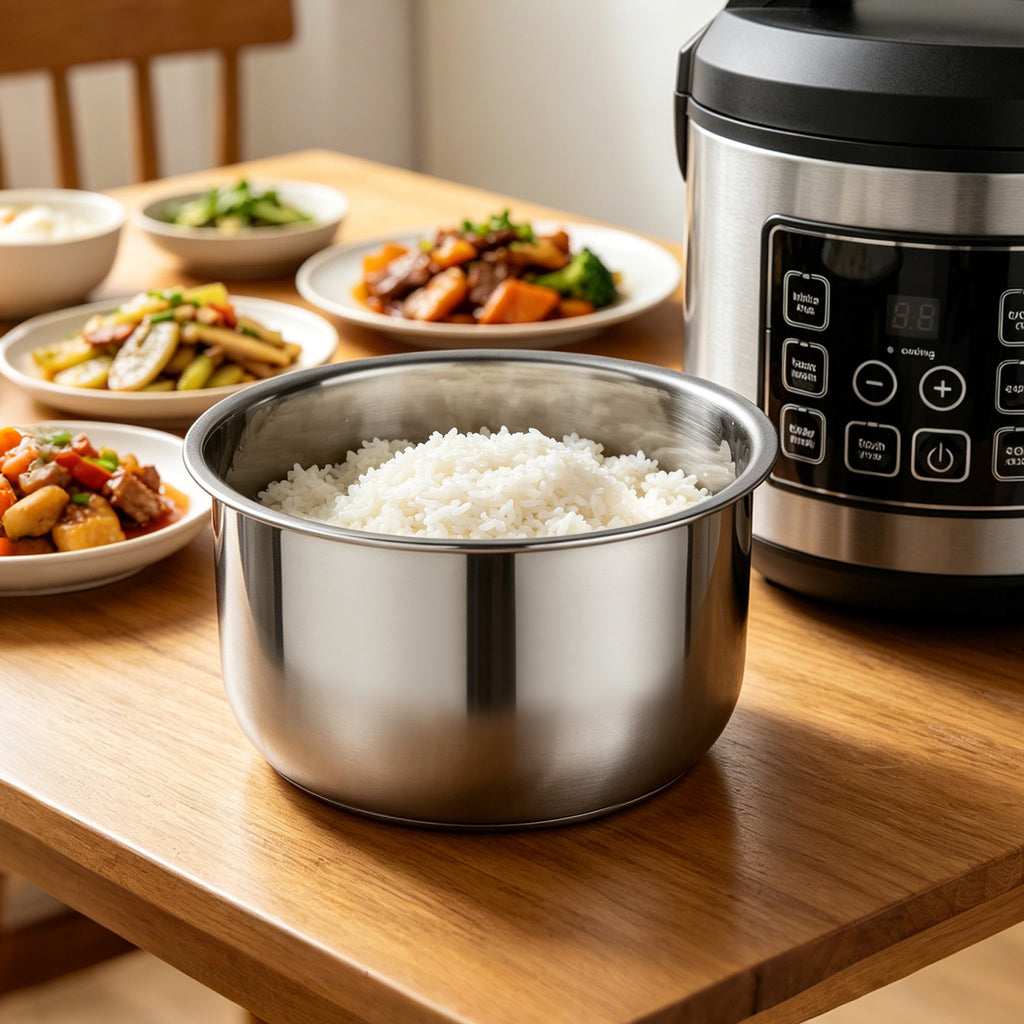 Linkidea Rice Cooker 304 Stainless Steel Inner Pot Compatible with Aroma ARC-150SB, ARC-5200SB, ARC-1120SBL, ARC-1030SB Inner Pot, Dishwasher Safe, No Coating Replacement Bowl