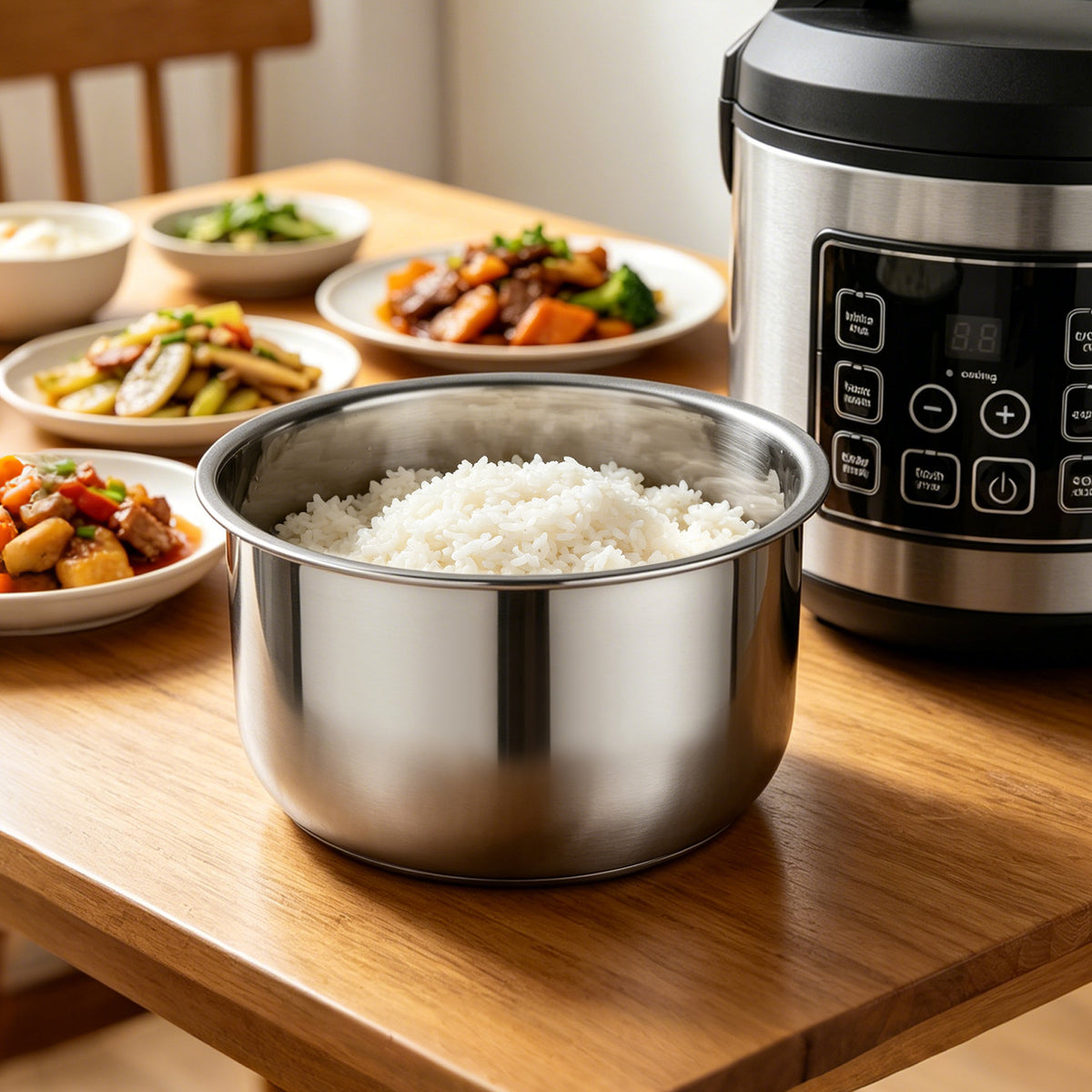Linkidea Rice Cooker 304 Stainless Steel Inner Pot Compatible with Aroma ARC-150SB, ARC-5200SB, ARC-1120SBL, ARC-1030SB Inner Pot, Dishwasher Safe, No Coating Replacement Bowl