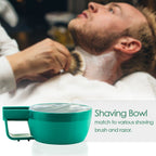 Linkidea Plastic Shaving Soap Bowl with Non-slip Handle, Wide Mouth, Large Capacity, Easier to Lather Ridges, Wet Razor Shave Cream Bowl for Men (Green)