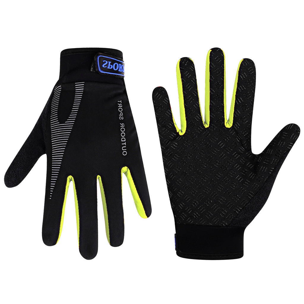 Linkidea Kids Winter Running Gloves, Adjustable Compression Gloves with Anti-Slip Grip Fits Kids Youth, Breathable Soccer Accessories Compatible Touchscreen (Green, M)