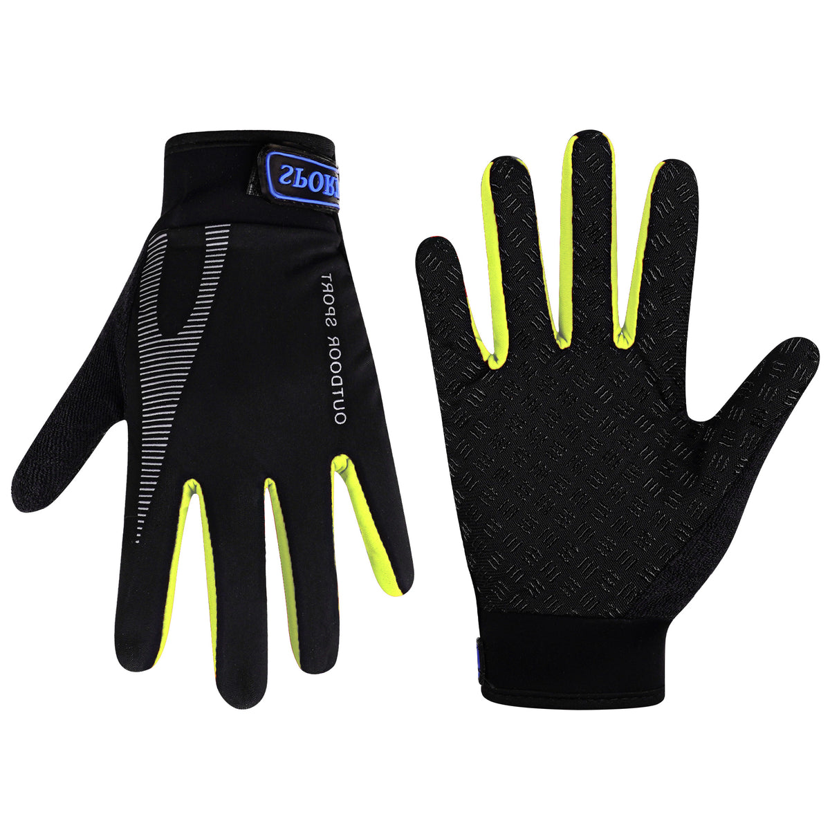 Linkidea Kids Winter Running Gloves, Adjustable Compression Gloves with Anti-Slip Grip Fits Kids Youth, Breathable Soccer Accessories Compatible Touchscreen (Green, M)