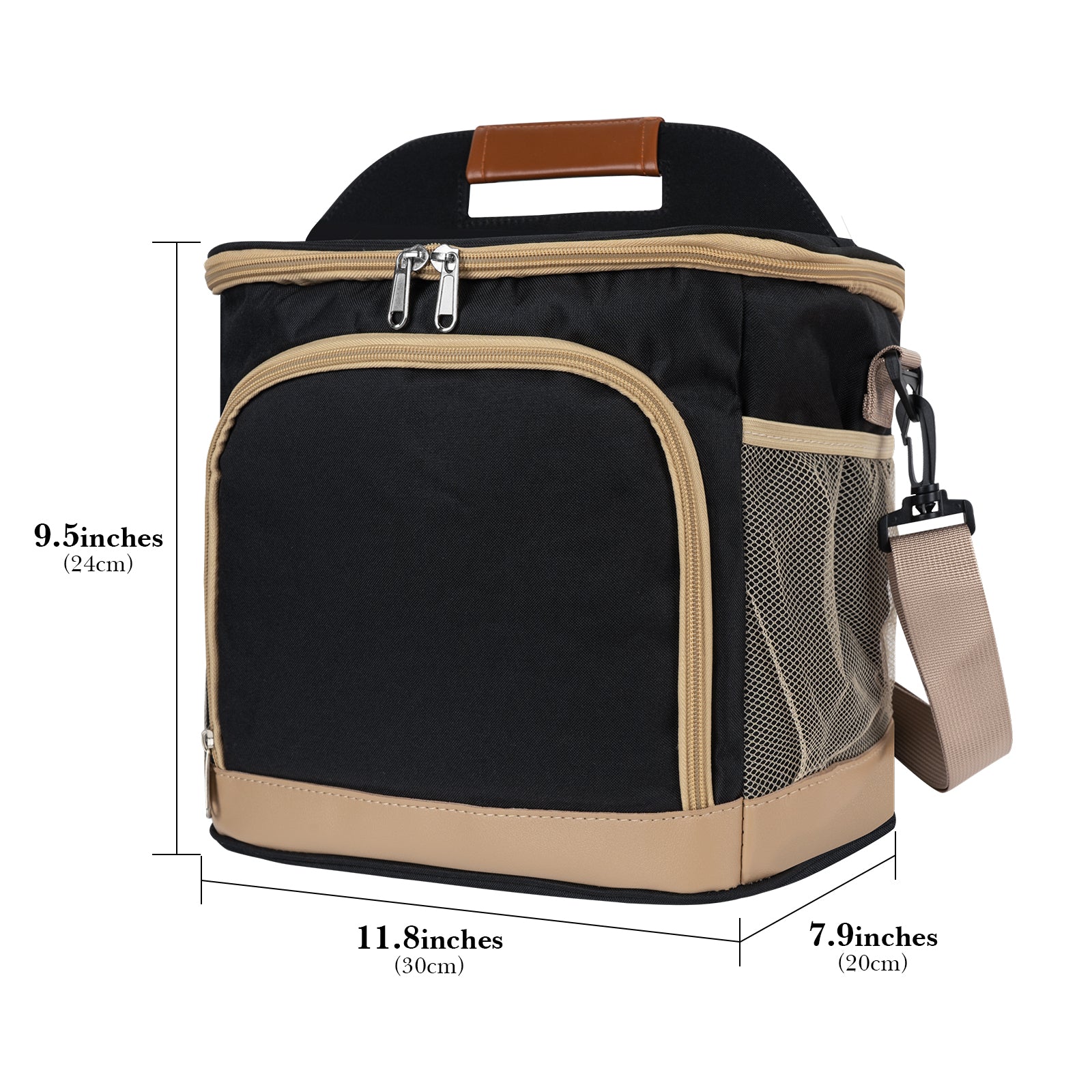 Linkidea Large Capacity Insulated Lunch Bag, Lunch Tote Bag for Food Jar and Lunch Box Storage, Leak Proof Insulated Lunch Box Bag for Outdoor Use (Black)