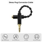 Linkidea 3.5mm Male to 4.4mm Female Headphone Adapter Cable, 6.5 Inch Copper-Silver Hybrid Cord with Aluminum Shell and Gold-Plated Contacts, Stereo Audio Only