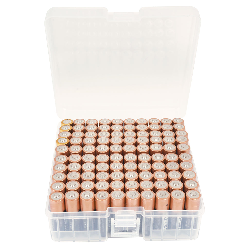 Linkidea Battery Organizer Storage Case, Battery Box Holds Batteries for 100 AA, Large Capacity and Portable Battery Caddy