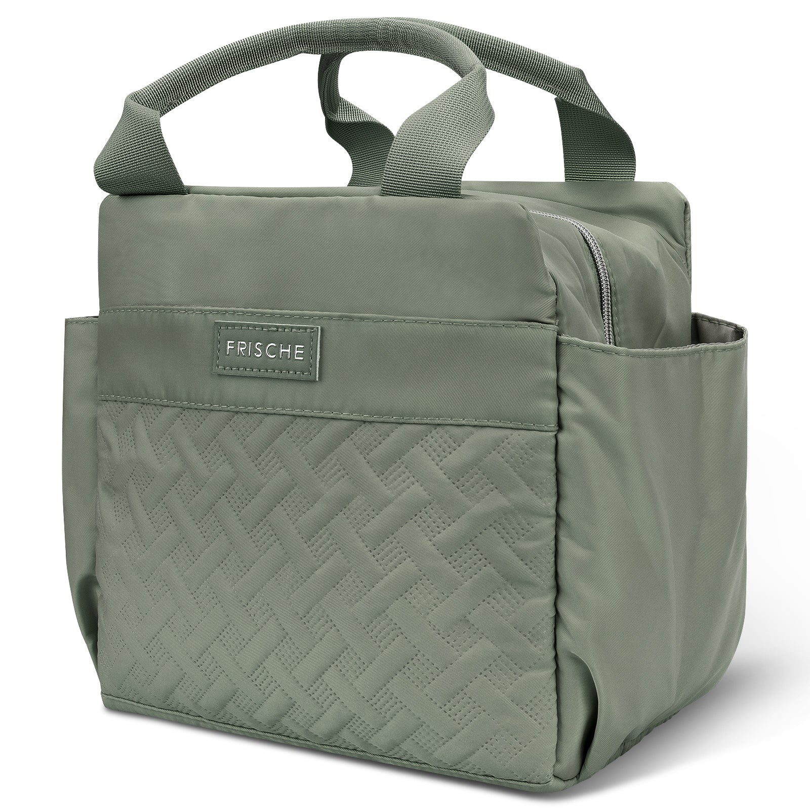 Linkidea Lunch Bag for Women, Large Leak Proof Lunch Tote Cooler, Lunch Tote Bag with Bottle Holder and Side Pockets, Compatible with NatraProw, LOVINA, Caperci (Military Green)