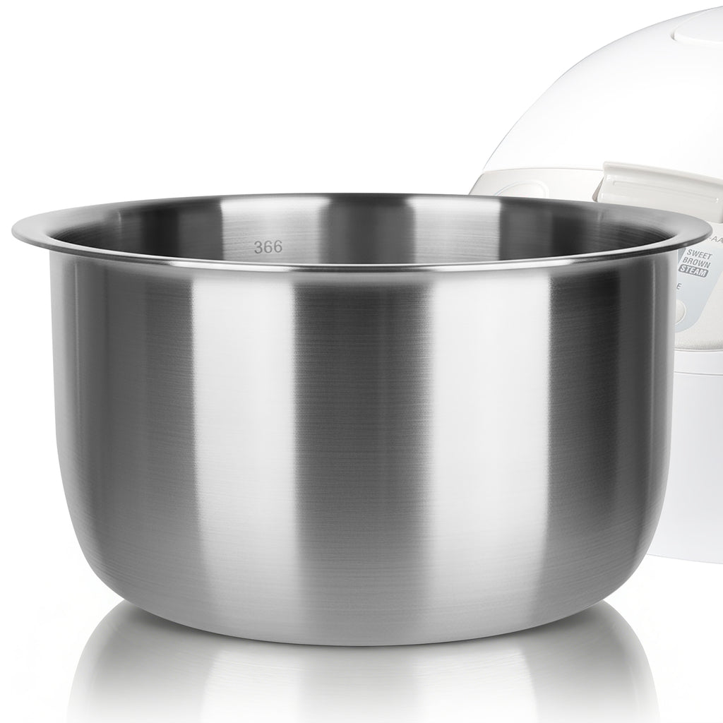 Linkidea Rice Cooker Stainless Steel Inner Pot Compatible with Zojirushi NL-AAC10,NS-TSC10, NS-WPC-10,NS-WAC10, NS-WAH10C, NS-TPC10XT, Dishwasher Safe, No Coating Replacement Bowl