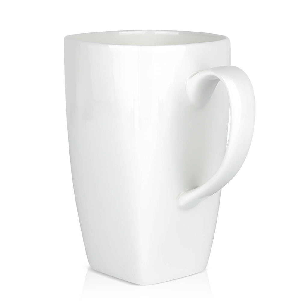 Linkidea Extra Large Fine Bone China Coffee Mug 20oz, Lightweight Coffee Cups with Handles, Teacups for Beer, Latte, Hot Cocoa, Microwave and Dishwasher Safe, White