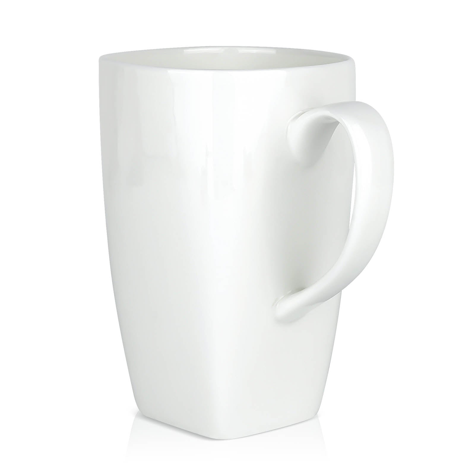 Linkidea Extra Large Fine Bone China Coffee Mug 20oz, Lightweight Coffee Cups with Handles, Teacups for Beer, Latte, Hot Cocoa, Microwave and Dishwasher Safe, White