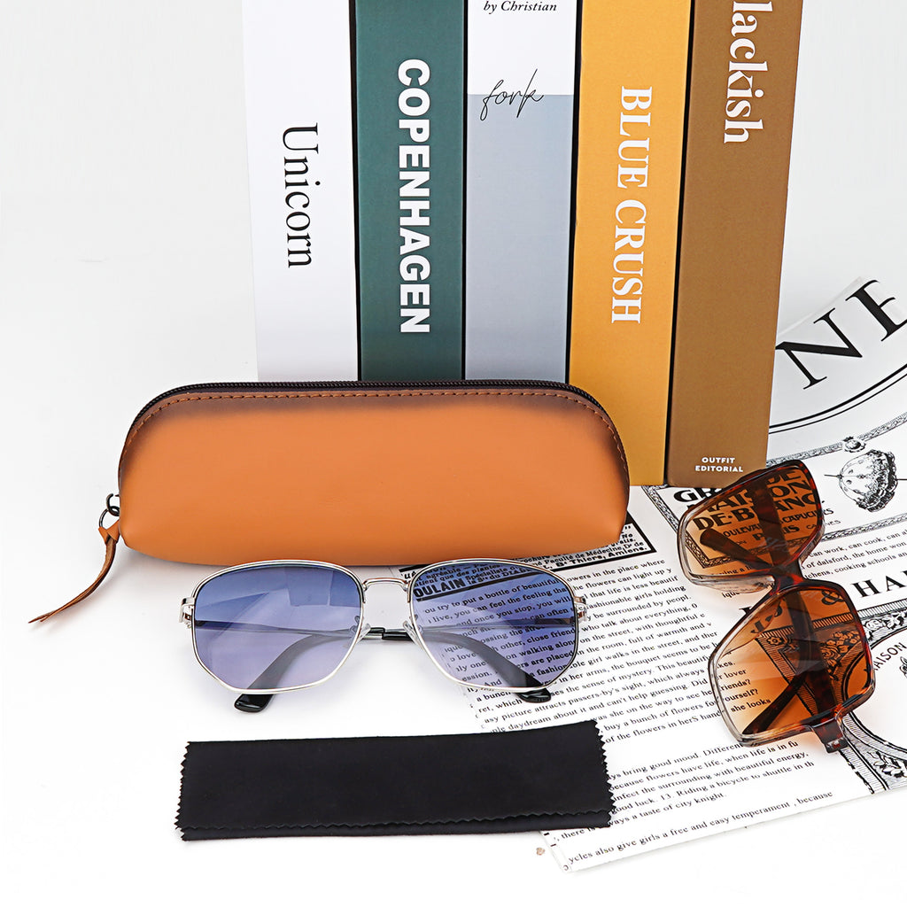Extra Large Sunglasses Pouch Case, Vegan Leather Sun Glasses Organizer Soft Bag Compatible with DIOR Missdior B1U EverDior A1U GUCC1 GG0981S Prada PR 15W PR 24Z PR 15W (XXL)