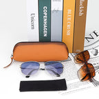 Extra Large Sunglasses Pouch Case, Vegan Leather Sun Glasses Organizer Soft Bag Compatible with DIOR Missdior B1U EverDior A1U GUCC1 GG0981S Prada PR 15W PR 24Z PR 15W (XXL)